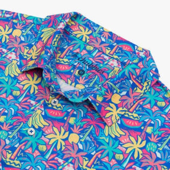 CHUBBIES The Tropical Bunch Performance Polo 2.0 Shirt Large NWT Banana Palm - Picture 1 of 5